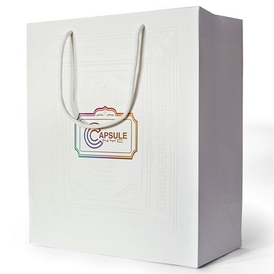 210g C1S paper bag with foil imprint on all sides (6.25*8*2.5")