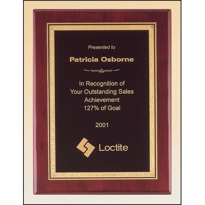 Airflyte® Rosewood Piano-Finish Plaque w/Gold Florentine Design Border (11"x 14")