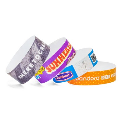 1" Tyvek Full Color Imprint Custom Wristbands