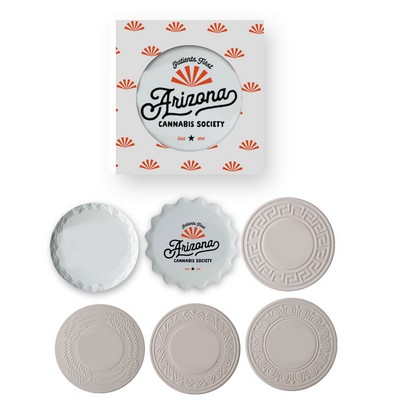 Round Ceramic Coaster In Gift Box