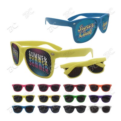 Full Color Solid Frame Cool Lens Promotional Sunglasses