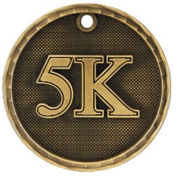 2" Antique Finish 3D 5K Medal