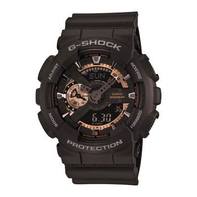 Casio® Men's Matte Black/Rose Gold G-Shock Watch