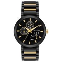 Bulova Men's Two-tone Watch with Black Dial