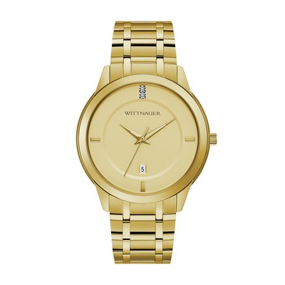 Wittnauer Men's Gold-tone Watch with Diamonds