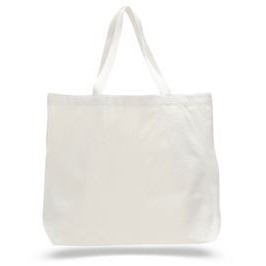 Heavy Canvas Bag w/Squared Off Bottom & Extra Long Web Handles