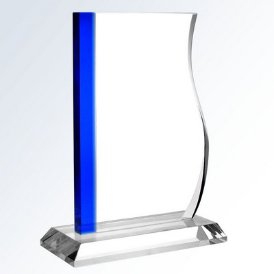 Blue Progress Optic Crystal Award - Small