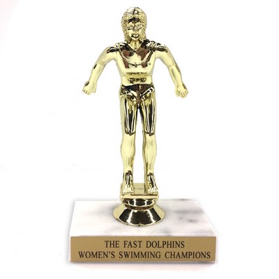 6½" Female Swimmer Trophy w/Marble Base