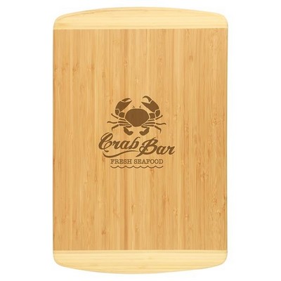 18" x 12" 2-Tone Bamboo Cutting Board