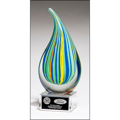 Pixey BlueGreen Art Glass 8"