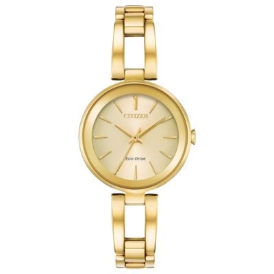 Citizen Ladies' Axiom Eco-Drive Gold-Tone Watch w/Champagne Dial