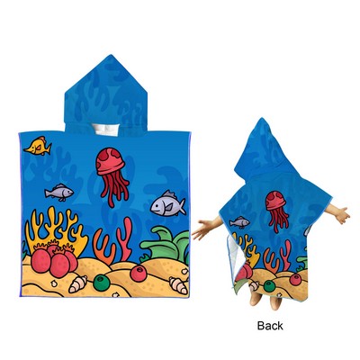 Full Color Microfiber Children Hooded Towel - 24 x 48