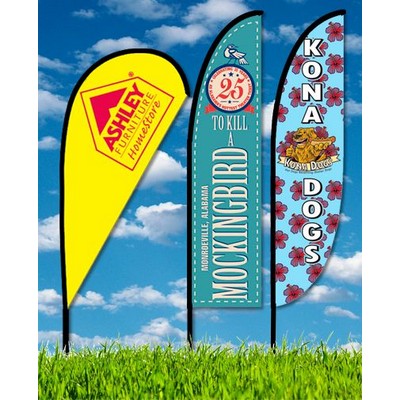 Rush 48 Hour Zoom 3 Feather Flag w/ Stand- 10ft Single Sided Graphic