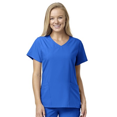 WonderWink® Women's Y-Neck Wrap Scrub Shirt