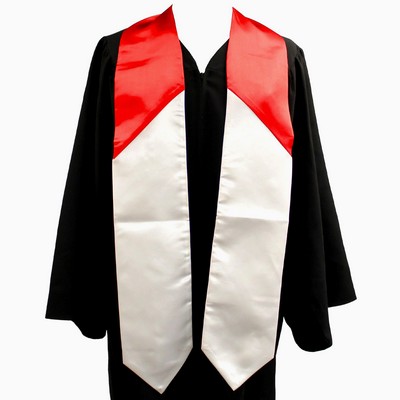 Red/White 72" Graduation Stole 2-pc Construction