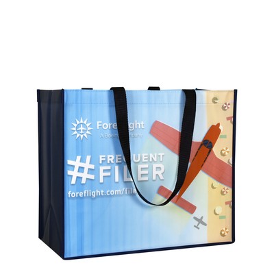 Custom Full-Color Laminated Non-Woven Promotional Tote Bag 16x14x8