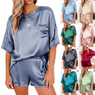 Womens Silk Satin Pajamas Sets