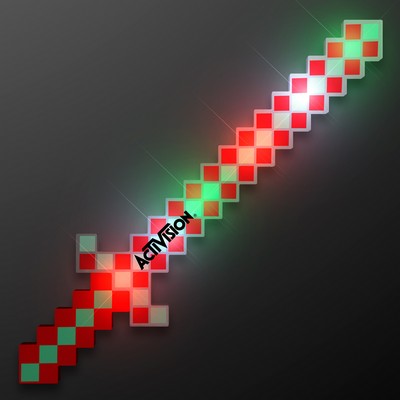 Light Up 8-Bit Christmas Swords Pixel Toys - Domestic Print