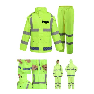 High Visibility Reflective Rain Suit