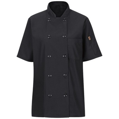 Red Kap Women's Short Sleeve Chef Coat w/Oilblok & Mimix