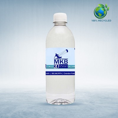 16.9oz / 500ml RPET 100% Recycled Bottles Bullet Clear with Flap Cap