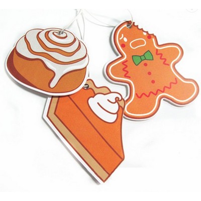 3.5" Die Cut Shape Custom Full Color Printed Air Freshener/Air Deodorizer w/Cherry Scent