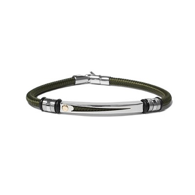 CJ Steelx "The Matteo" Stainless Steel and Nautical Rope Bracelet - Green