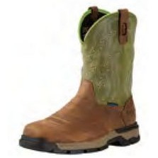 Ariat® Rebar® Flex Western H2O Rye Brown/Olive Green Composite Toe Boots