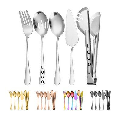 5 Piece Stainless Steel Serving Utensils Set