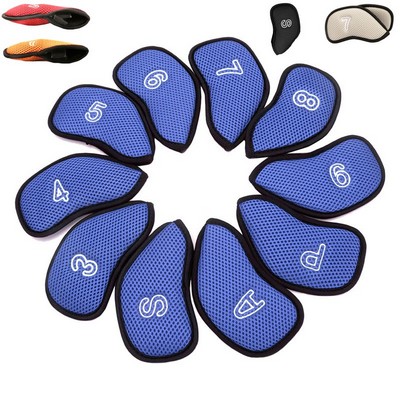 10pcs Meshy Golf Iron Headcovers