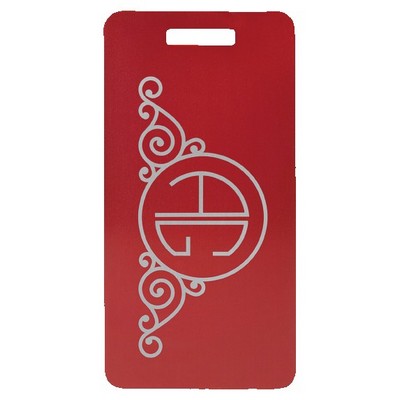 Anodized Aluminum Red Luggage Tag, 3 7/8" x 2"