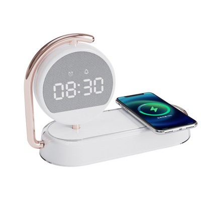 15w Wireless Charger with Alarm Clock & Night Light