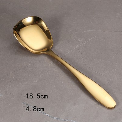 7.28 Inch #L Gold Stainless Steel Ice Cream Spoon Yogurt Spoon 304 Coffee Pudding Spoon