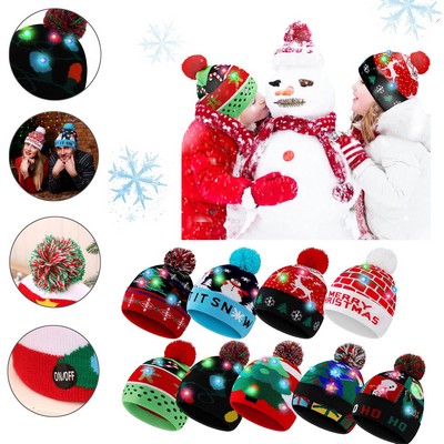 Christmas LED Lights Cartoon Santa Hat