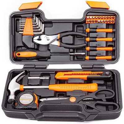 39 Pieces Tools Home Repair Kit w/Storage Box