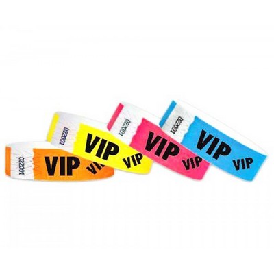 3/4" wide x 10" long - 3/4" VIP Tyvek Wristbands Printed 1/0