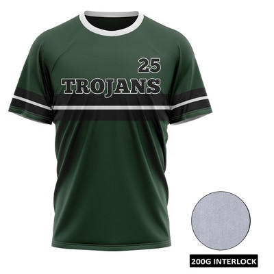 Men's & Kids' Full Sublimation Baseball Fanwear Jersey (Crew or V) - Interlock