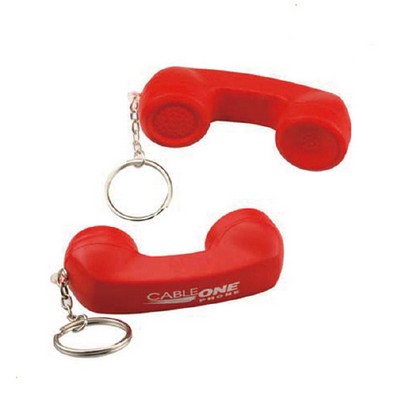 Telephone Shaped Stress Reliever w/Keychain