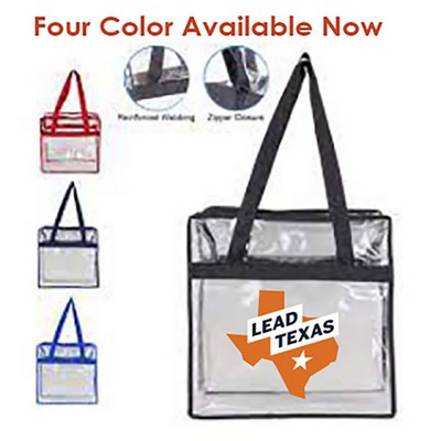 Clear Stadium Security Zipper Tote