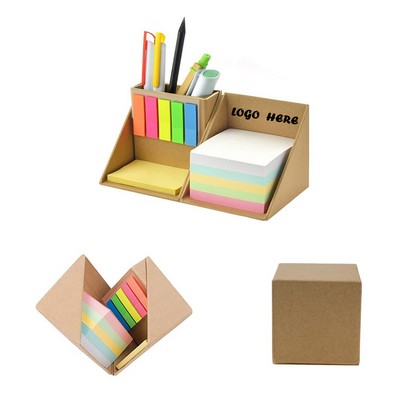 Sticky Notes Cube Box with Pen Holder