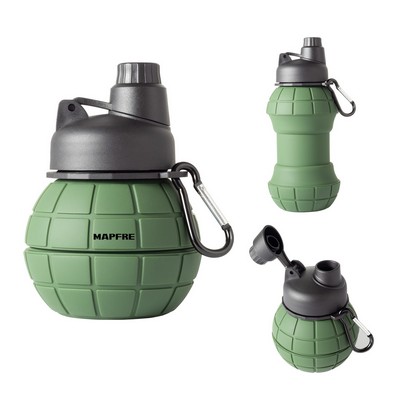 Collapsible Grenade Silicone Water Bottle