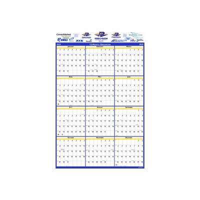 Vertical Laminated Double Sided Wall Planner (18" x 24")