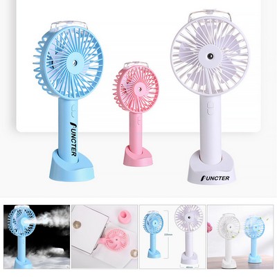 Mini Hand Held Fan, Humidifier Fan W/3 Speed Adjustable Cooling Fan, Portable USB Desk Fan