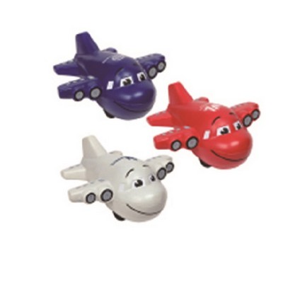 Cartoon Plane Stress Ball w/Smiling Face