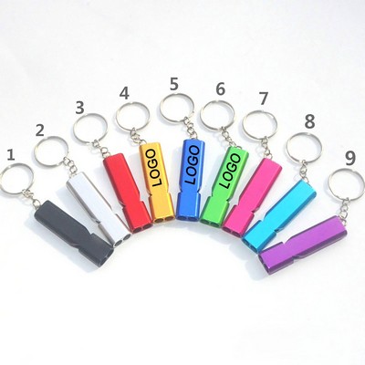 Aluminum Alloy Safety Whistle Keychain