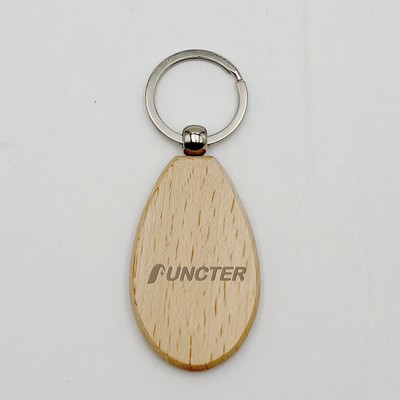 Water Drop Shape Wooden Key Tag