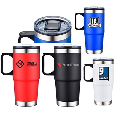 24 Oz. Silver Trim Stainless Steel Travel Mug