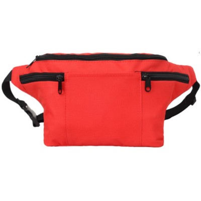 600D Dye Sublimation Waist Bags W/4 Zippers 14"W X 7"H