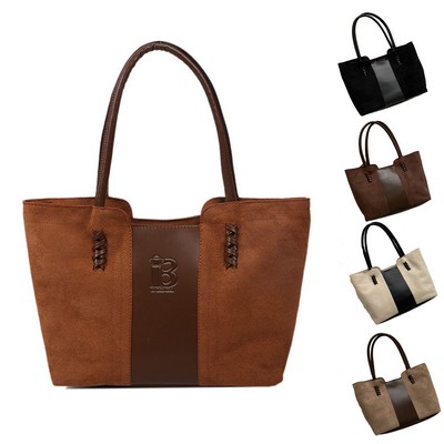 Large Capacity PU Tote Bag for women