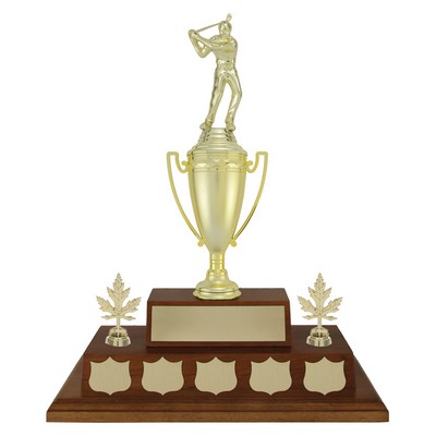 Classic Cup - Genuine Walnut Base, Award Trophy, 1xx14"